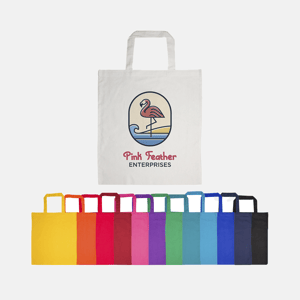 Coloured Cotton Short Handle Tote Bag